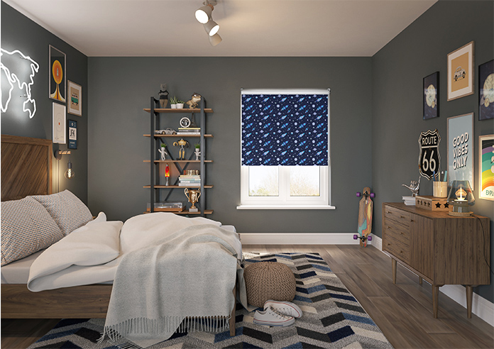 Rocket Adventure, Astral Blue - Twist&Fit Roller Blind - Image 8